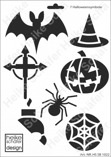 Schablone-Stencil A4 178-1022 Halloween Symbole